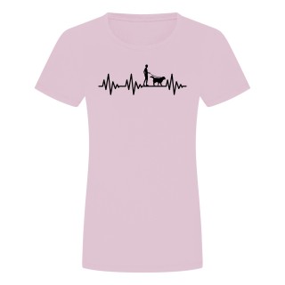 Herzschlag Hund Damen T-Shirt Rosa 2XL