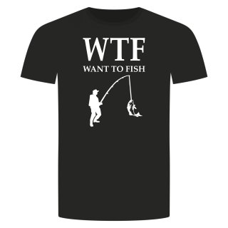 Want To Fish T-Shirt Schwarz S