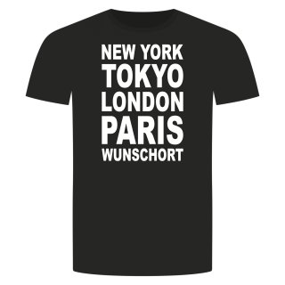 New York Tokyo London Paris T-Shirt Schwarz 3XL