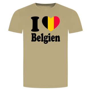 I Love Belgien T-Shirt Beige 2XL