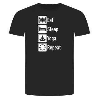 Eat Sleep Yoga Repeat T-Shirt Schwarz S