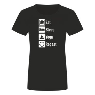 Eat Sleep Yoga Repeat Damen T-Shirt