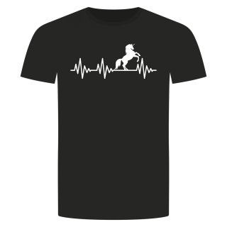 Herzschlag Einhorn T-Shirt Schwarz S
