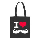 I Love Moustache Cotton Bag