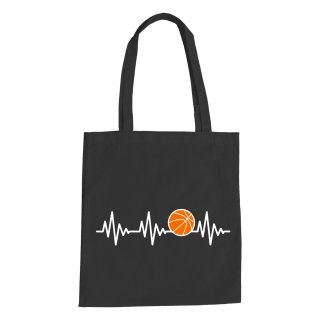 Heartbeat Basketball Cotton Bag Black