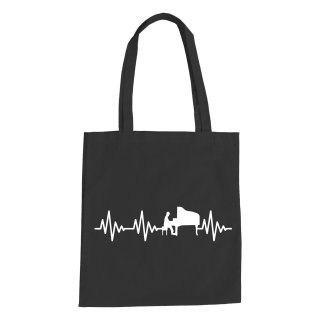 Heartbeat Piano Cotton Bag