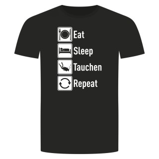 Eat Sleep Tauchen Repeat T-Shirt Schwarz XL