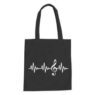 Heartbeat Clef Cotton Bag