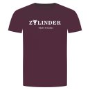 Zylinder Statt Kinder T-Shirt Bordeaux Rot 2XL