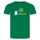 Cat Is King T-Shirt Green 2XL