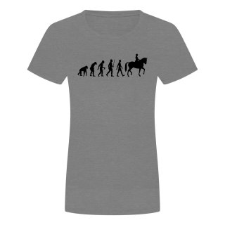 Evolution Pferd Damen T-Shirt Grau Meliert L