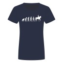 Evolution Pferd Damen T-Shirt Navy Blau M