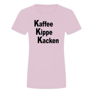 Kaffee Kippe Kacken Damen T-Shirt Rosa 2XL