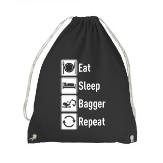 Eat Sleep Bagger Repeat Gym Sack