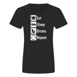 Eat Sleep Drums Repeat Ladies T-Shirt
